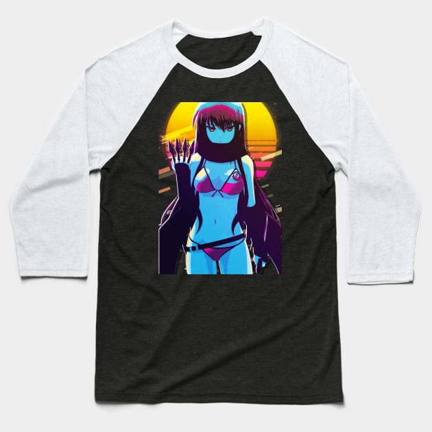 Female Ninja Shiina Baseball T-Shirt by 80sRetro